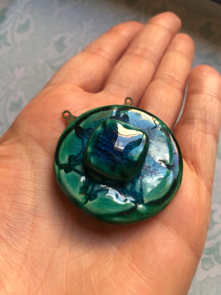 Petrol yeşili seramik charm - Görsel 3