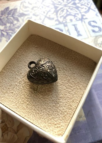 Antik işlemeli kalp charm - Görsel 8