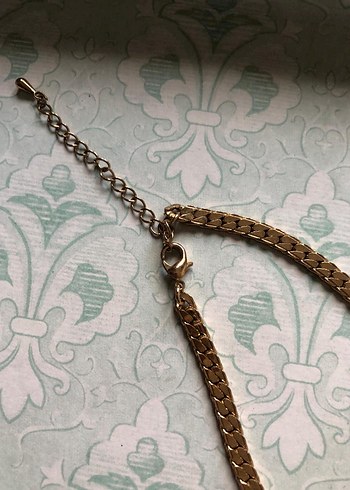 Örme gold zincir kolye - Görsel 6