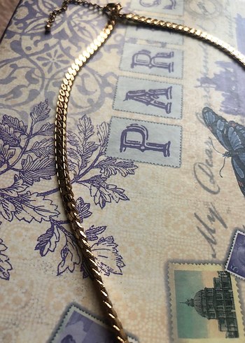 Örme gold zincir kolye - Görsel 3