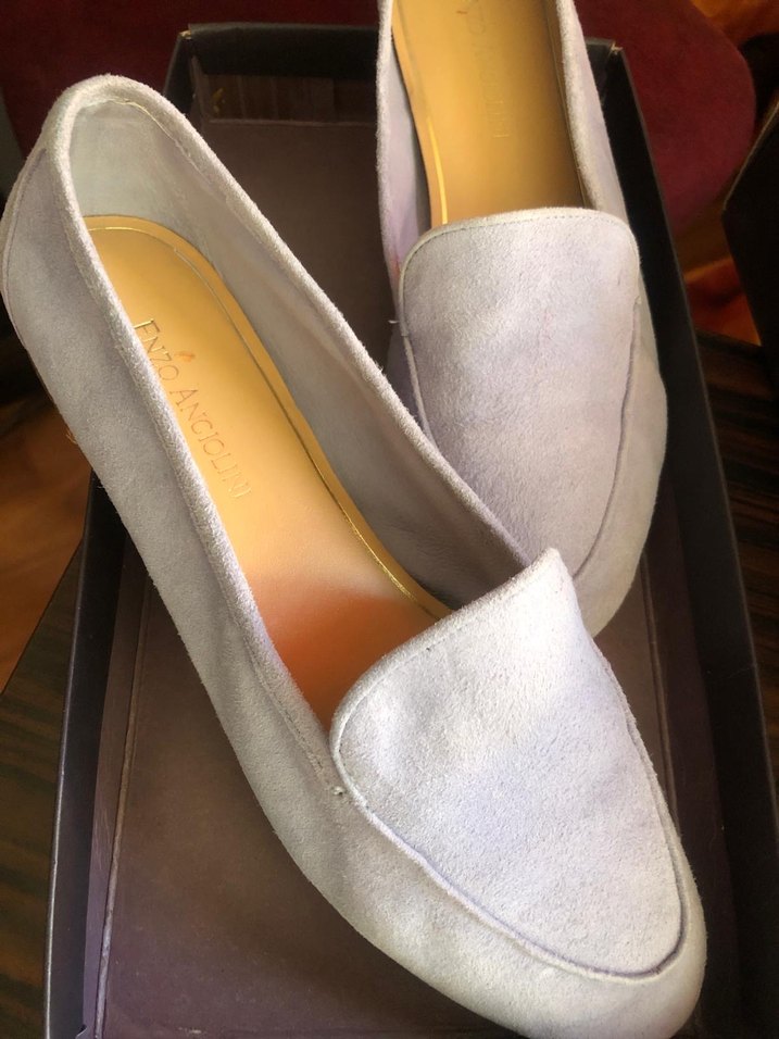 Enzo angiolini italyan %100 hakiki süet lila loafer - Görsel 2