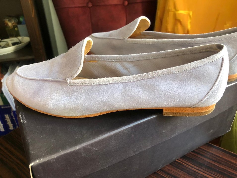 Enzo angiolini italyan %100 hakiki süet lila loafer - Görsel 5