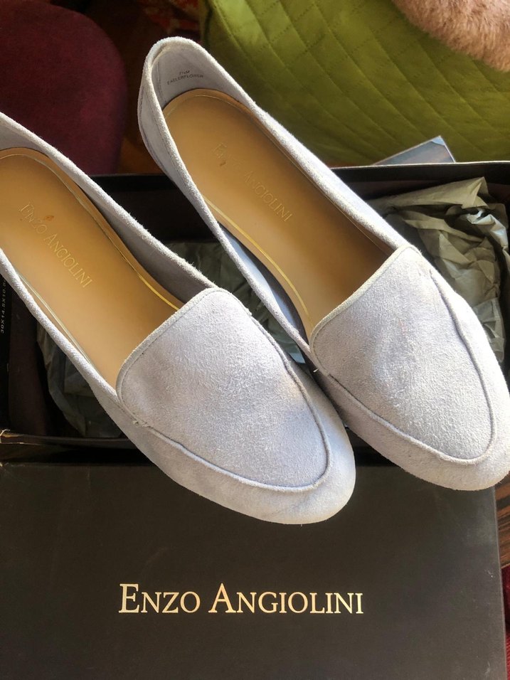 Enzo angiolini italyan %100 hakiki süet lila loafer - Görsel 3