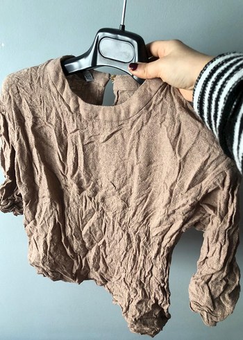 Mango suit ten rengi keten bluz - Görsel 4