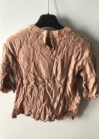 Mango suit ten rengi keten bluz - Görsel 6