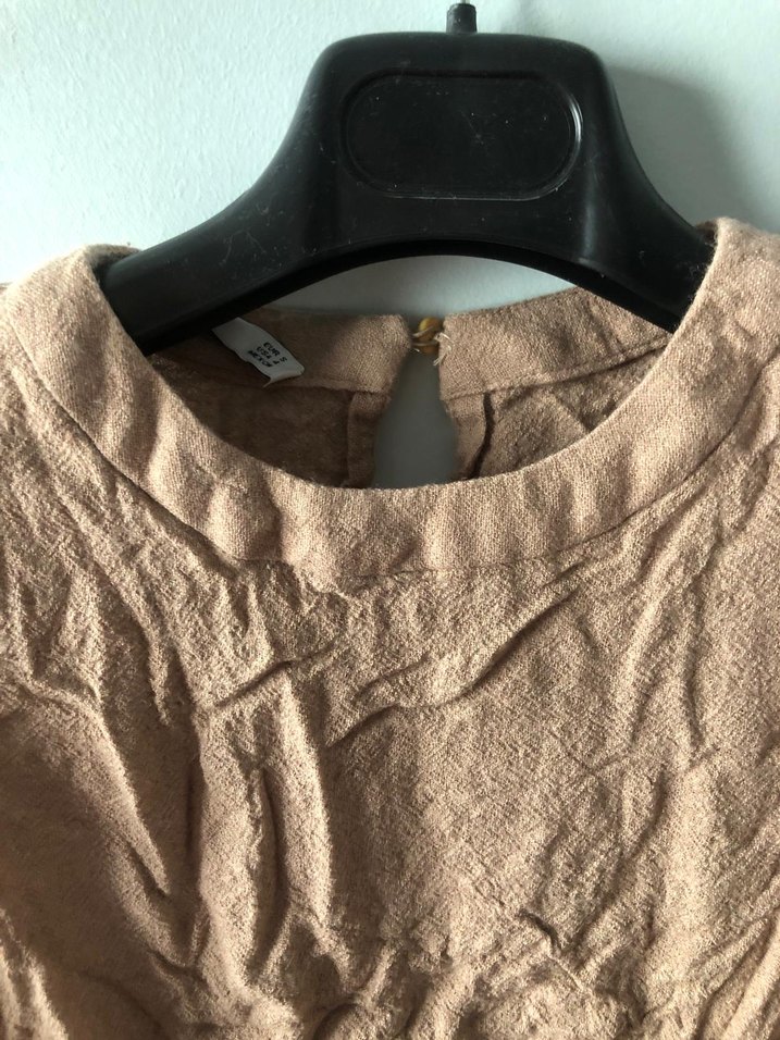 Mango suit ten rengi keten bluz - Görsel 5