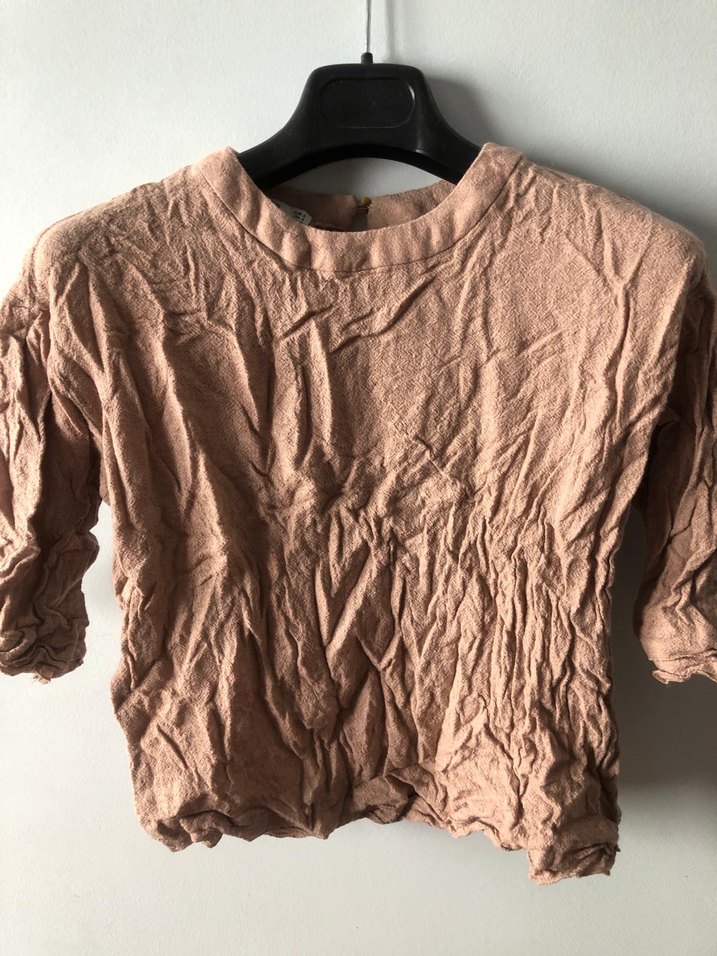 Mango suit ten rengi keten bluz - Görsel 3