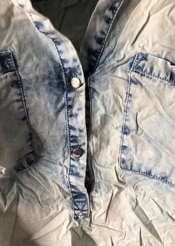 Mango jeans salaş kot gömlek - Görsel 9