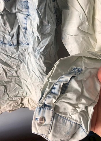 Mango jeans salaş kot gömlek - Görsel 13