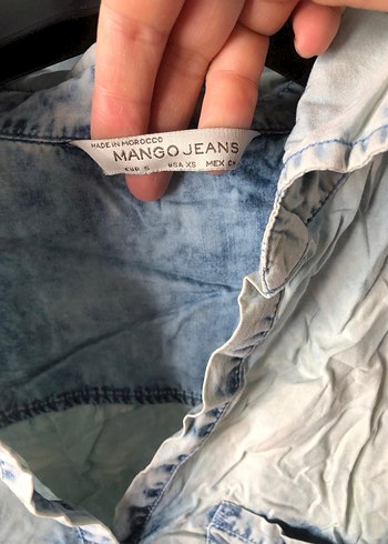 Mango jeans salaş kot gömlek - Görsel 2