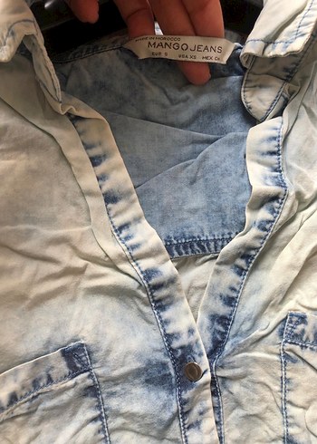 Mango jeans salaş kot gömlek - Görsel 11