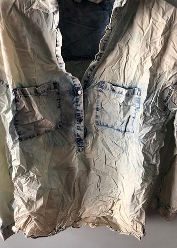 Mango jeans salaş kot gömlek - Görsel 7