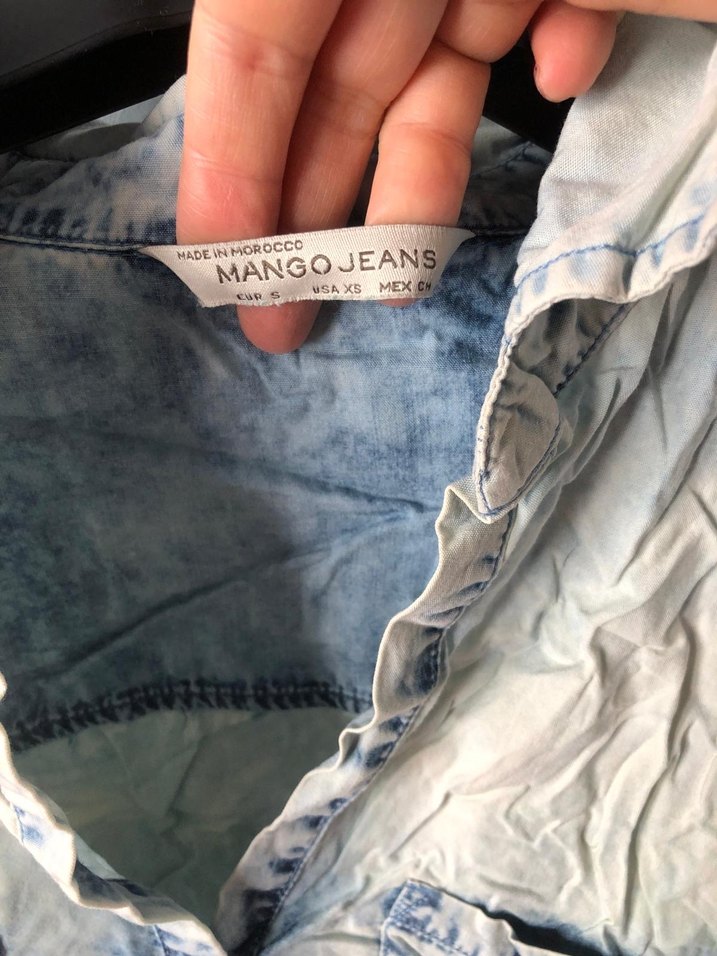 Mango jeans salaş kot gömlek - Görsel 2