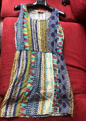 Savori etnik desenli midi elbise - Görsel 8