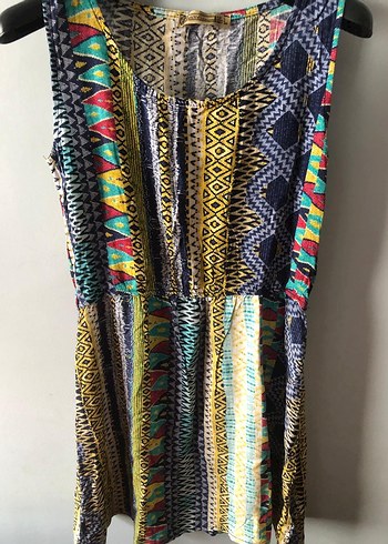 Savori etnik desenli midi elbise - Görsel 3