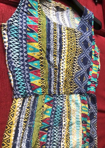 Savori etnik desenli midi elbise - Görsel 9