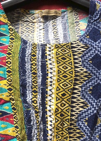 Savori etnik desenli midi elbise - Görsel 2