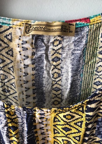 Savori etnik desenli midi elbise - Görsel 7