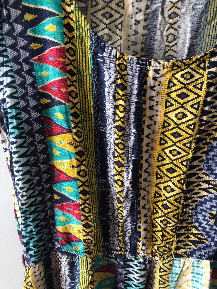 Savori etnik desenli midi elbise - Görsel 4