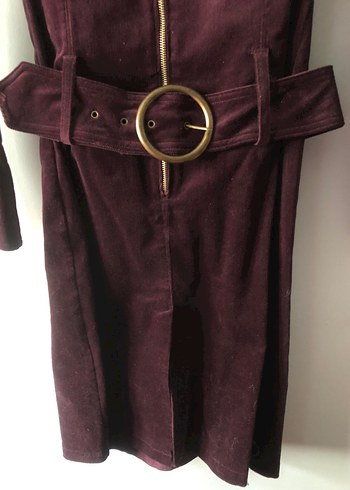 Y london mürdüm kadife uzun elbise - Görsel 6