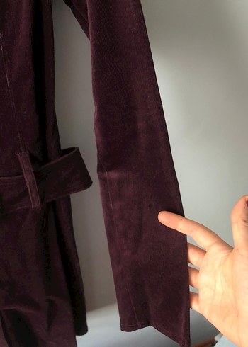 Y london mürdüm kadife uzun elbise - Görsel 5