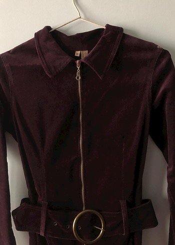 Y london mürdüm kadife uzun elbise - Görsel 2