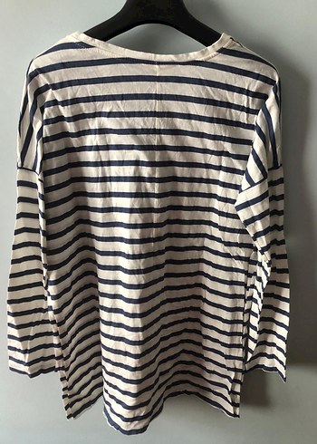 Zara çizgili uzun bluz - Görsel 9