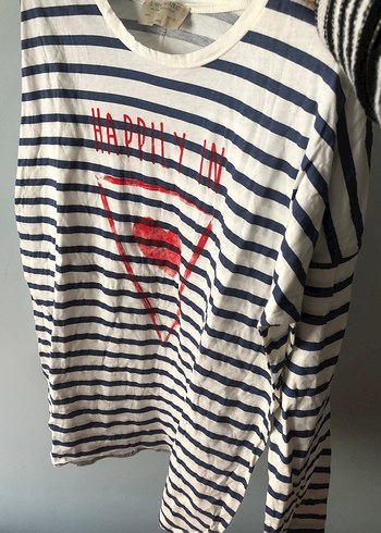 Zara çizgili uzun bluz - Görsel 3