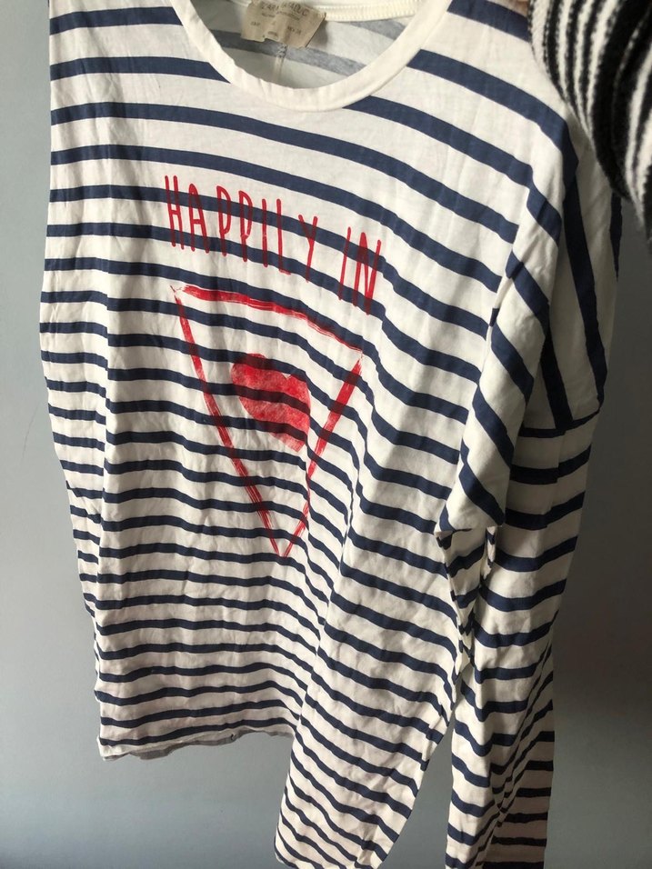 Zara çizgili uzun bluz - Görsel 3