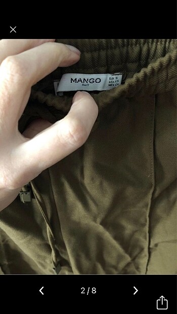 Mango Mango suit haki pantolon