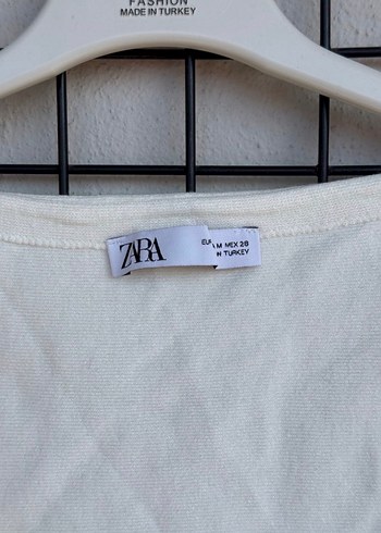 Beyaz Triko Uzun Kollu Kadın Bluz - Görsel 3