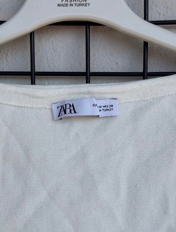 Beyaz Triko Uzun Kollu Kadın Bluz - Görsel 3