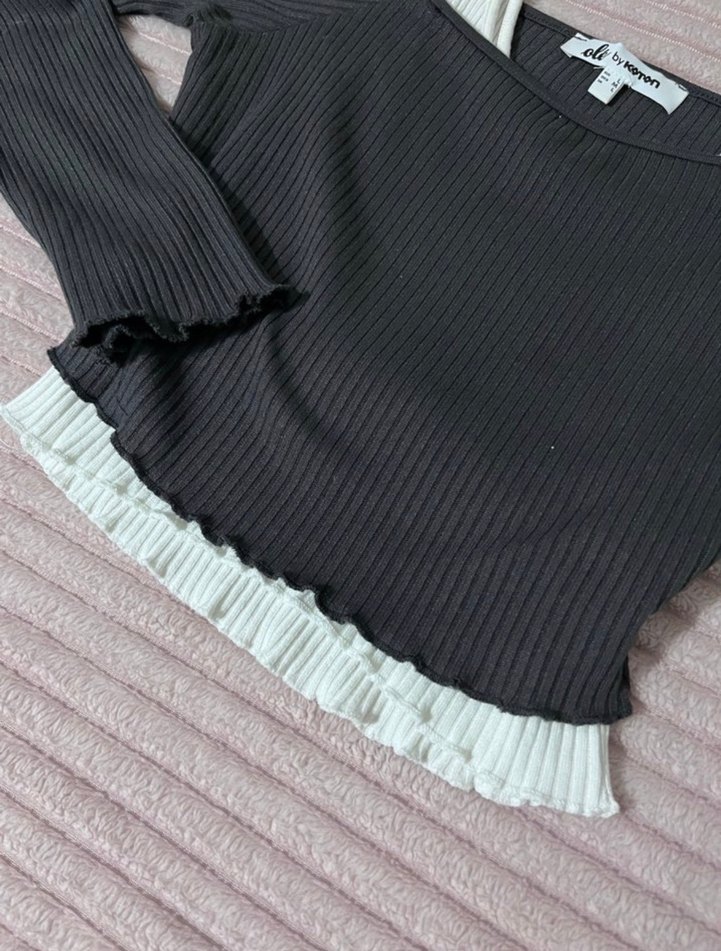 Uzun Kollu Siyah Triko Bluz - Görsel 2