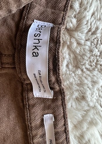 Bershka Kadın Kahverengi Midi Pantolon