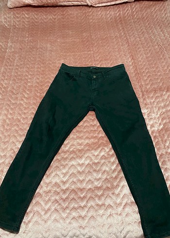 Siyah Midi Denim Kadın Pantolon
