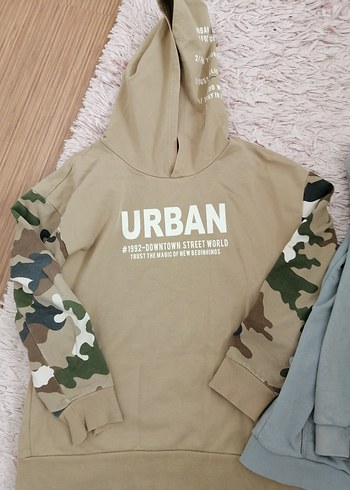 İki adet tek fiyat Kapüşonlu Erkek Sweatshirt - Rahat Kesim - Görsel 2