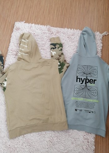 İki adet tek fiyat Kapüşonlu Erkek Sweatshirt - Rahat Kesim - Görsel 4