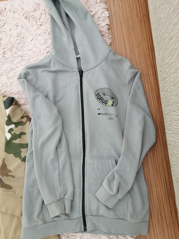 İki adet tek fiyat Kapüşonlu Erkek Sweatshirt - Rahat Kesim - Görsel 3