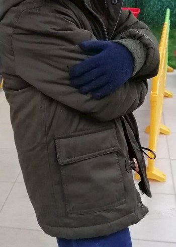 Kahverengi ve Haki renl Erkek Çocuk Street Wear Mont - Görsel 2