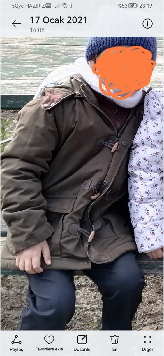 Kahverengi ve Haki renl Erkek Çocuk Street Wear Mont - Görsel 3