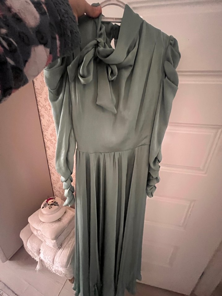 Uzun Kol Drapeli Bohem Kadın Elbise - Görsel 2