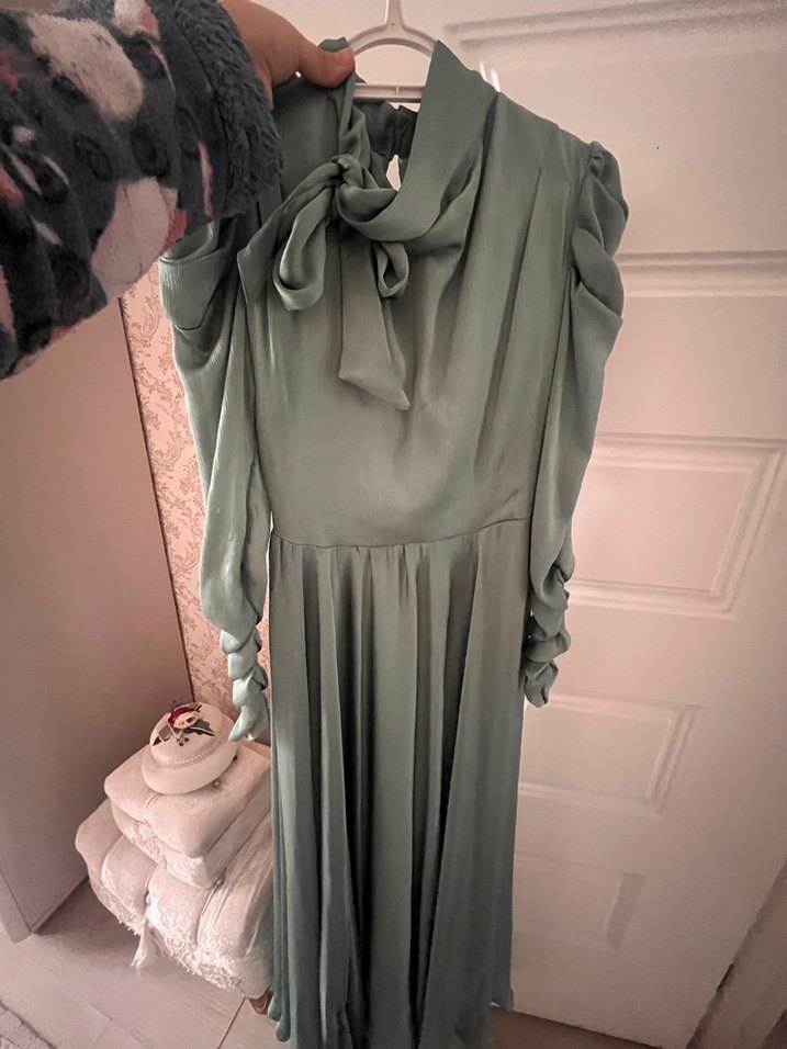 Uzun Kol Drapeli Bohem Kadın Elbise - Görsel 3