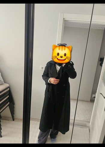 Kadın Siyah Trençkot - Görsel 2