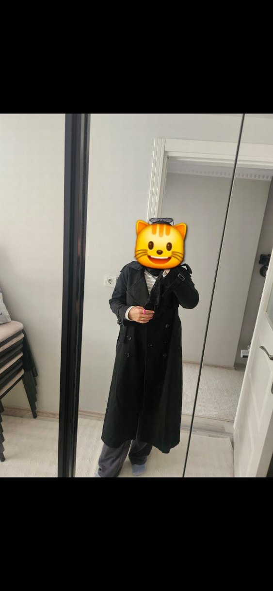 Kadın Siyah Trençkot - Görsel 2