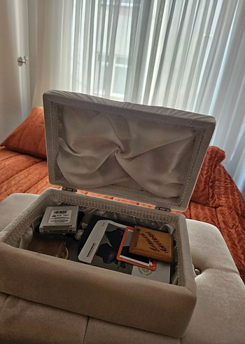 Bej Kadife Makyaj Organizer Kutusu - Görsel 4