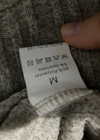 Gri Uzun Kollu Örgü Triko Elbise - Görsel 2