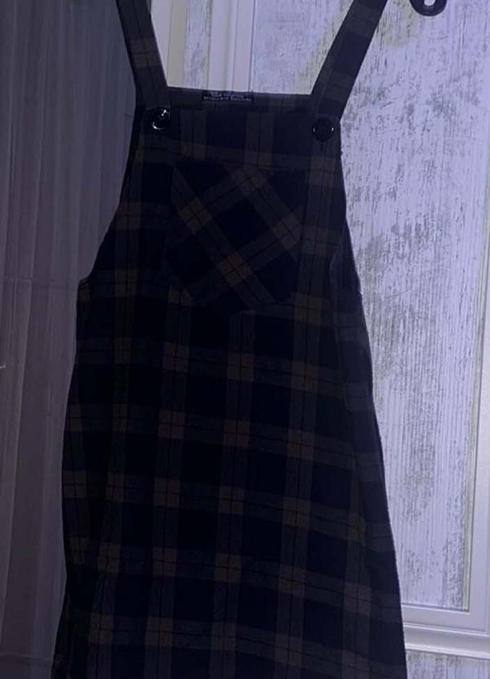 Kızlar İçin Kareli Askılı Tulum - Görsel 2