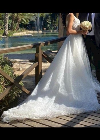Gelinlik Helen model Uzun Beyaz A Kesim Gelinlik