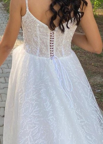 38 Beden Helen model Uzun Beyaz A Kesim Gelinlik