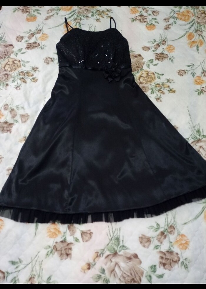 Pul detaylı gece/nişan/parti elbisesi  - Görsel 2